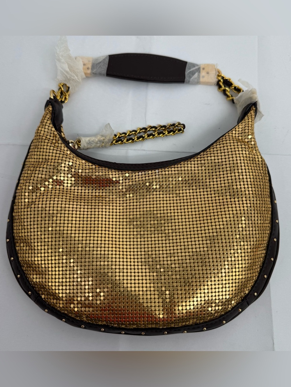 New Michael Kors Gold Sequin Mini Handbag Glam Party Evening Bag